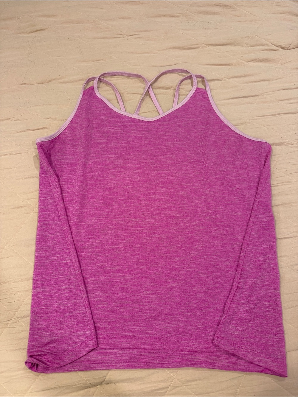 Old Navy Heathered Magenta Strappy Tank Top